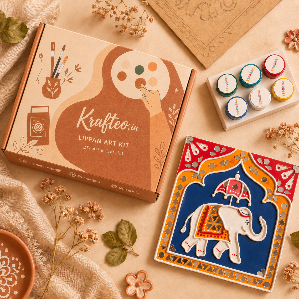 Elephant Lippan Art Kit