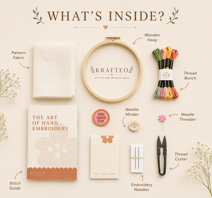 Cat DIY Learn-to-Embroidery Kit