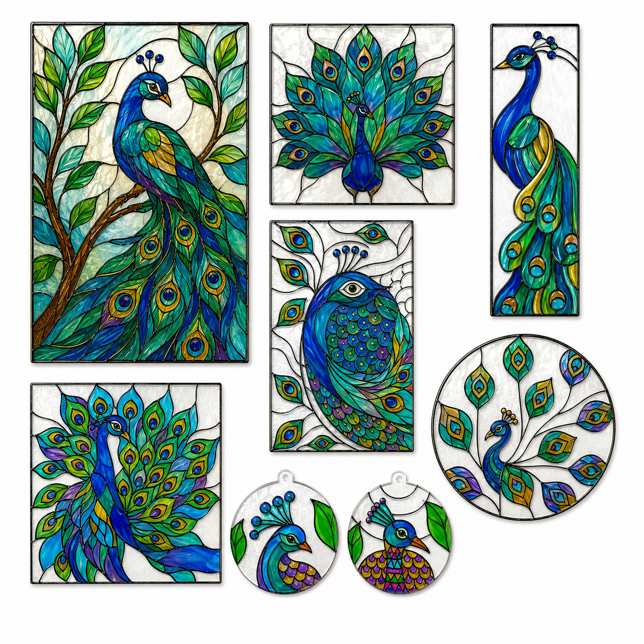Peacock Glass Painting Kit