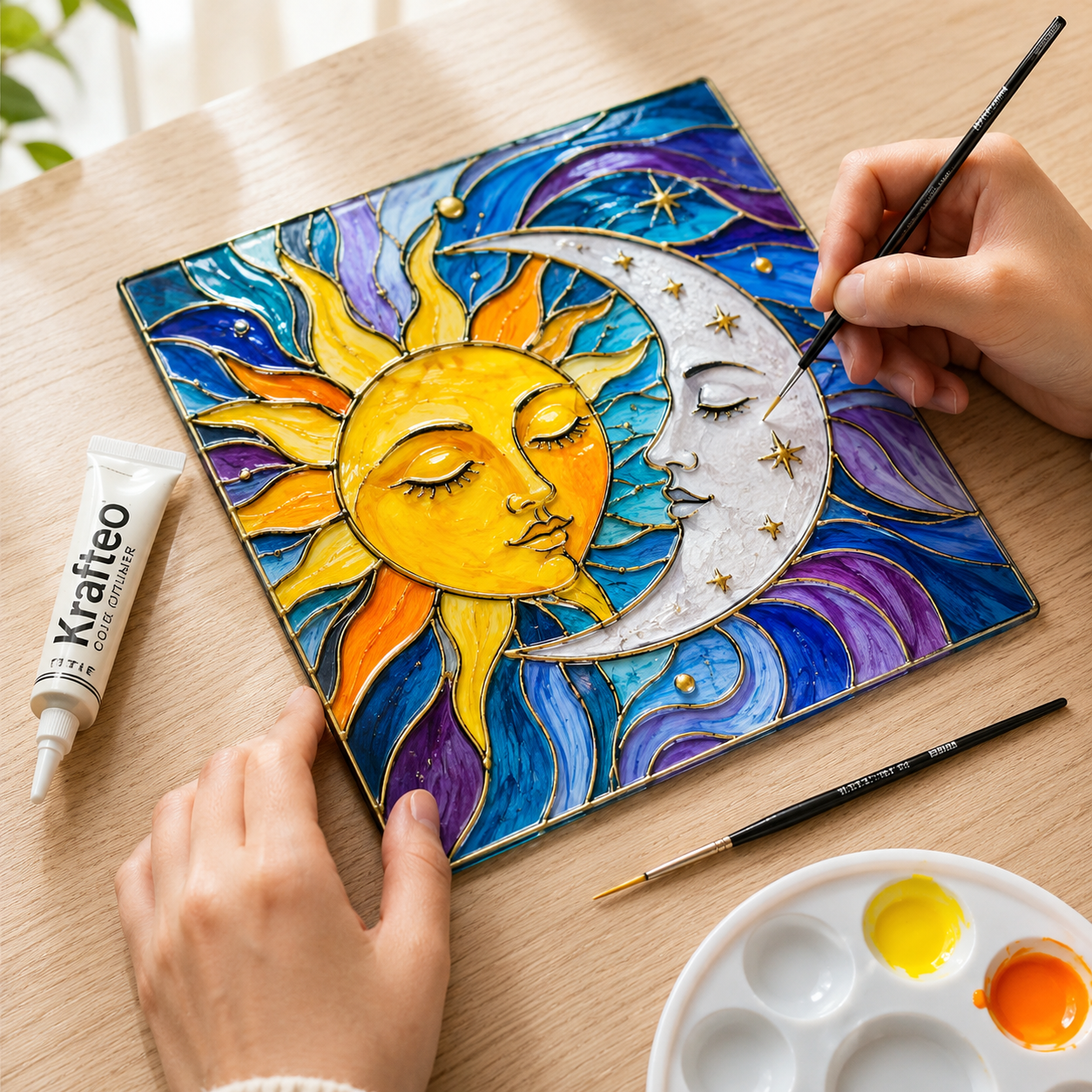Sun & Moon Glass Painting Kit