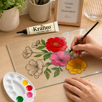 Floral Glass Painting Kit