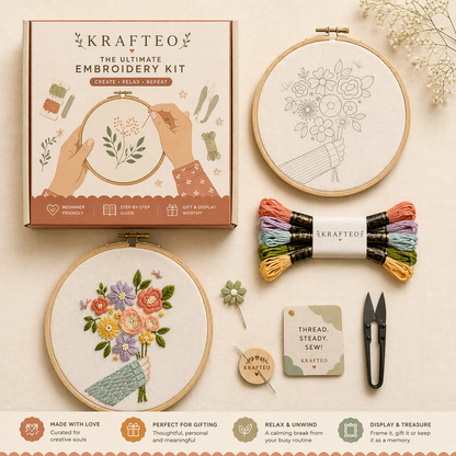 Floral Bouquet DIY Embroidery Kit