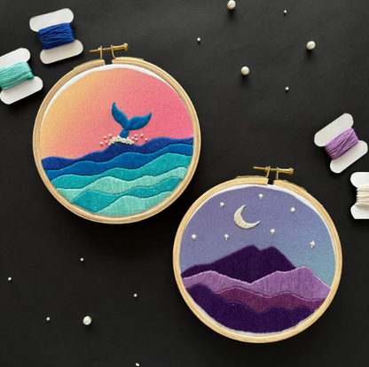 Ocean Glow DIY Embroidery Kit - Bundle Of 2