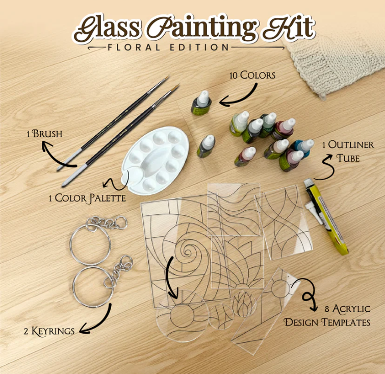Abstract Glass Painting Kit
