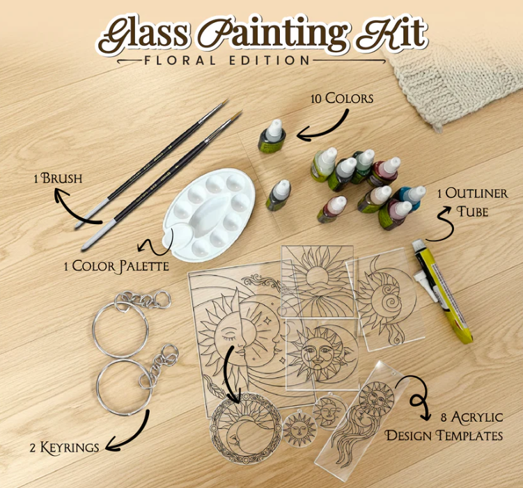 Sun & Moon Glass Painting Kit