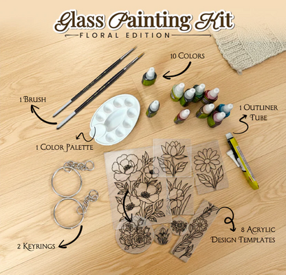 Floral Glass Painting Kit